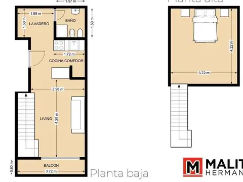 Depto Tipo Casa en Venta de Monoambiente