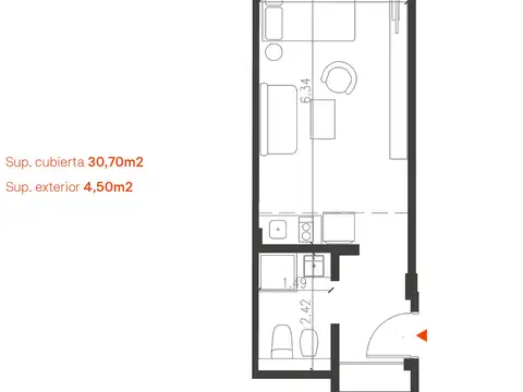 Departamento en Venta en Monserrat, USD 125.628