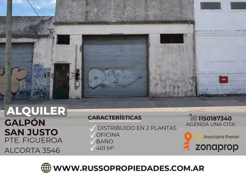 Alquiler de Galpón en San Justo
