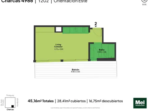 Charcas 4900, Piso 12°
