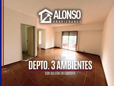Alquiler - Depto. 3 Ambientes con Balcón - Lanús