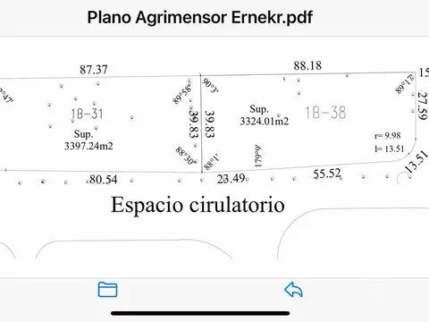 Venta Mejor Terreno Alámos en Estancia Villa Maria 3400m2