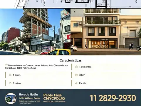 Departamento en Venta en Palermo Soho, USD 55.000