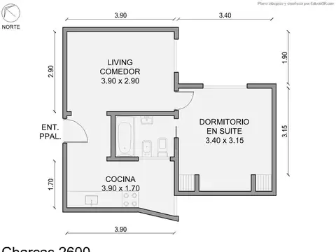 Departamento en Venta de 1 dormitorio