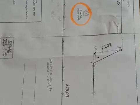 Terreno en Venta 26,09  mts Frente