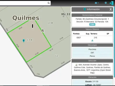 Terreno en Venta en Quilmes, USD 110.000