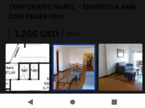 Departamento en Alquiler Temporal de 4 ambientes