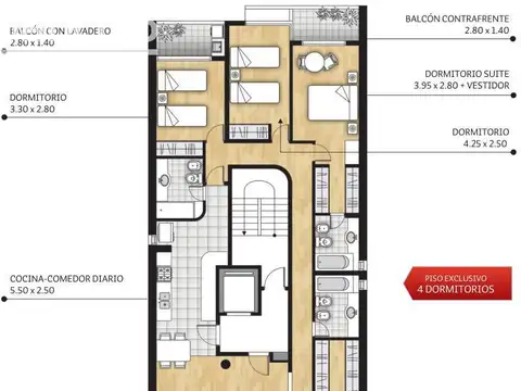 Departamento en Venta de 5 ambientes