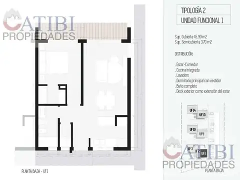 Departamento en Venta de Monoambiente