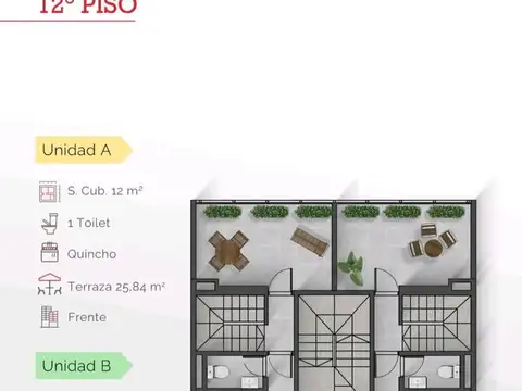 VENTA - Departamento triplex de 2 dormitorios en construcción. Abasto, Rosario.