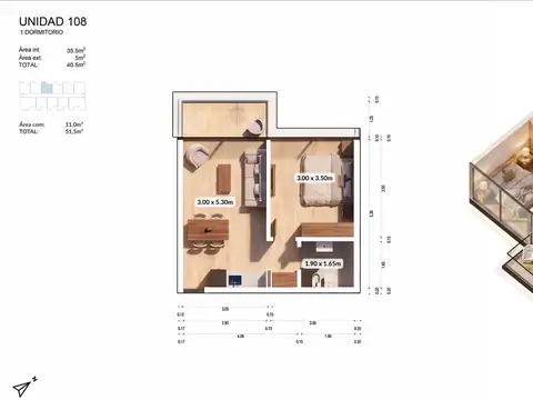 APARTAMENTO 1 DORMITORIO EN VENTA PLAYA MANSA