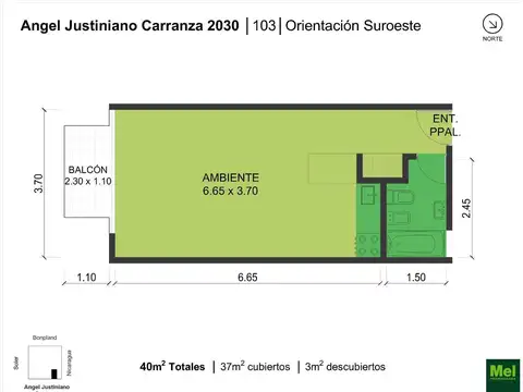 Angel Carranza 2000, Piso 1