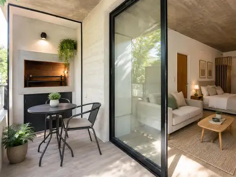 VENTA DEPARTAMENTO MONOAMBIENTE CON VESTIDOR, BALCON Y PARRILLA EN COGHLAN