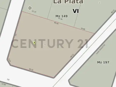 Terreno en Venta de 2147,0 m2