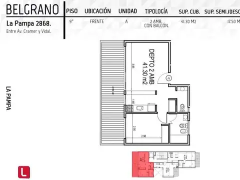 La Pampa 2800, Piso 9