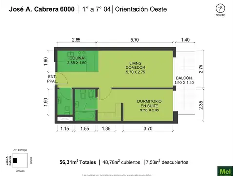 Cabrera 6000, Piso 1