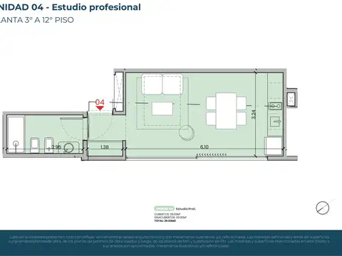VENTA ESTUDIO PROFESIONAL 5° PISO - AV LIBERTADOR
