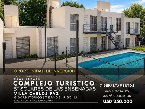 Oportunidad de inversión complejo turístico en venta solares de las ensenadas – villa carlos paz
