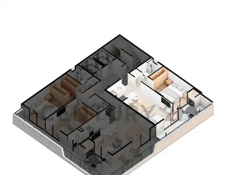 Departamento 2 ambientes con 1 baño