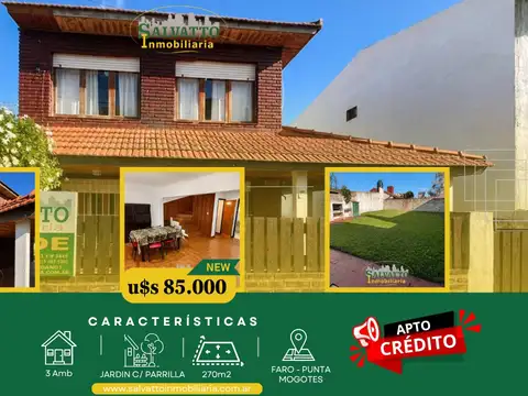 Chalet apto crédito con lote propio en barrio Faro