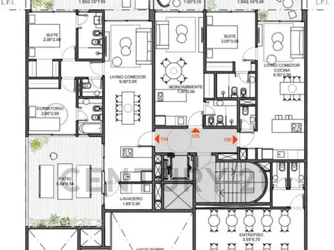 Departamento Monoambiente con 1 baño