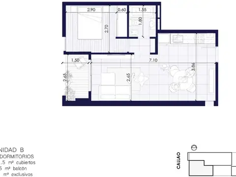 Callao 400 -Depto 1 dormitorio
