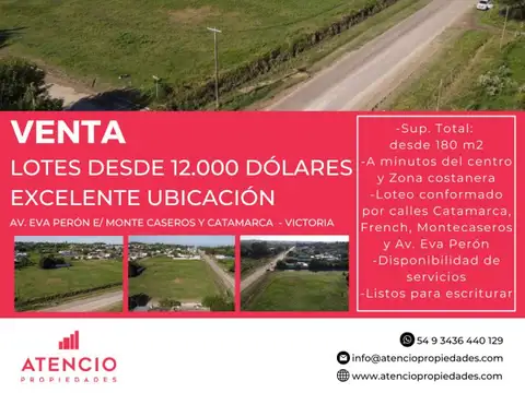 Lotes con excelente ubicacion - Eva Peron - Montecaeros - French - Catamarca - desde USD 12.000