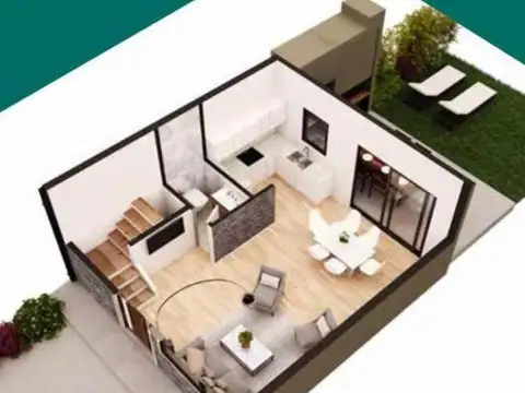 Departamento 3 ambientes con 2 baños