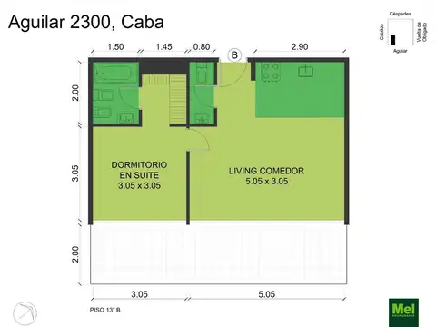Aguilar 2300, Piso 13
