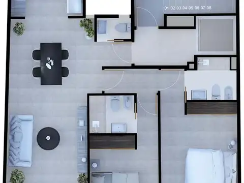 VENTA DEPARTAMENTO PISO UNICO 3 AMBIENTES CON BALCON Y PARRILLA EN VILLA DEVOTO