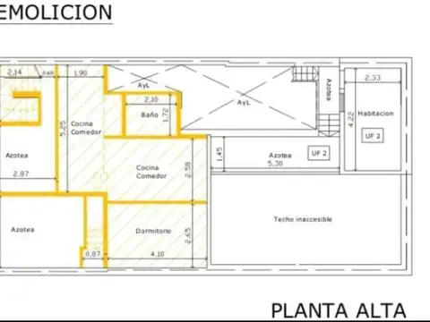 Depto Tipo Casa 3 ambientes con 1 baño