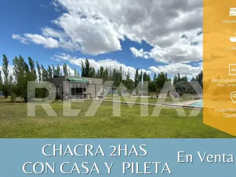 VENTA CHACRA 2 HAS CASA QUINTA Y PILETA CIPOLLETTI