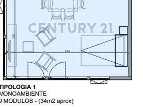 Departamento Monoambiente con 1 baño