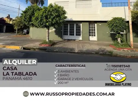 Alquiler Casa 4 Ambientes Tablada