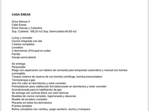 Casa en Venta al Oeste