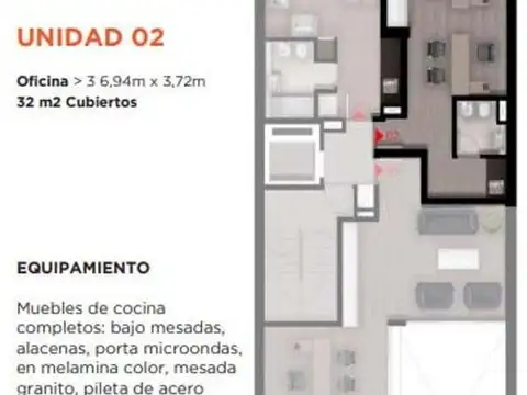 VENTA OFICINA A ESTRENAR AL FRENTE MENDOZA 2700