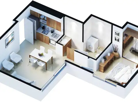 Departamento 2 ambientes con 1 baño