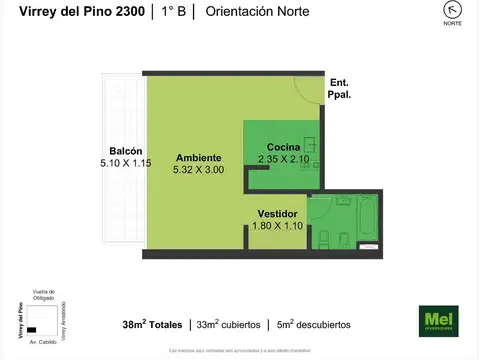 Departamento en Venta de Monoambiente