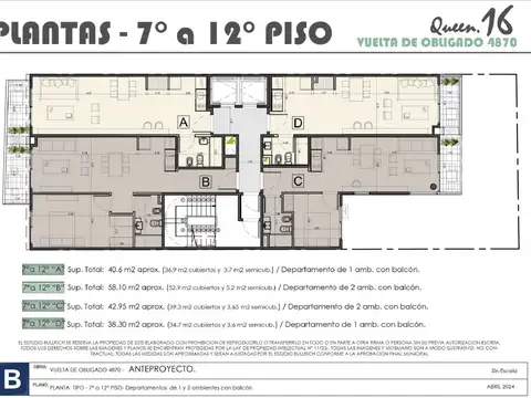 Departamento en Venta de 2 ambientes