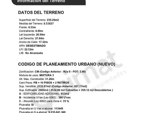 Terreno en Venta de 239,0 m2