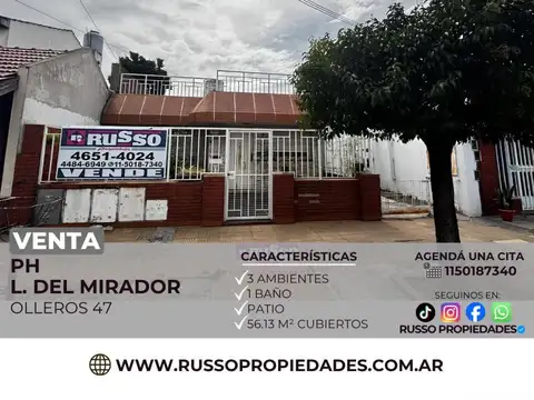 Venta PH 3 Ambientes - Lomas Del Mirador