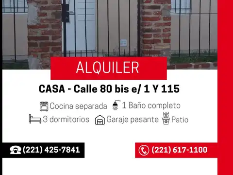 CASA EN ALQUILER 3 DORM