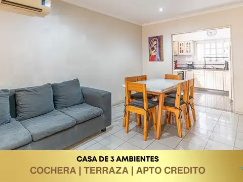 Casa 3 ambientes | terraza | lavadero | cochera | apto crédito en José Leon Suarez