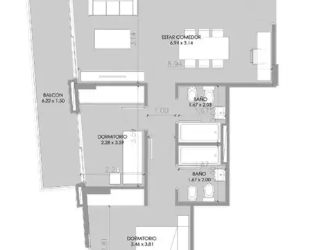 Departamento en Venta de 2 dormitorios