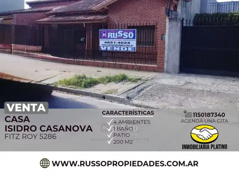 Venta Casa 4 Ambientes Isidro Casanova