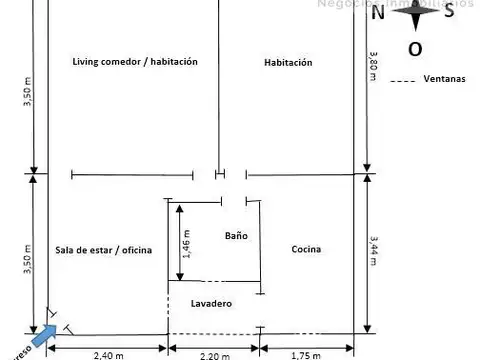 Departamento en Venta de 1 dormitorio