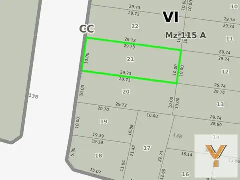 Terreno en Venta 29  mts Fondo
