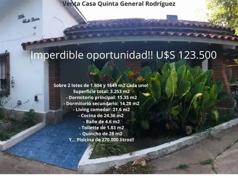 Venta Casa Quinta General Rodríguez