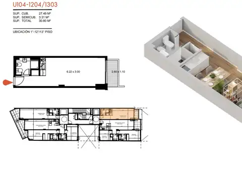 Palermo Hollywood - Monoambiente a estrenar con renta - Amenities - Frente