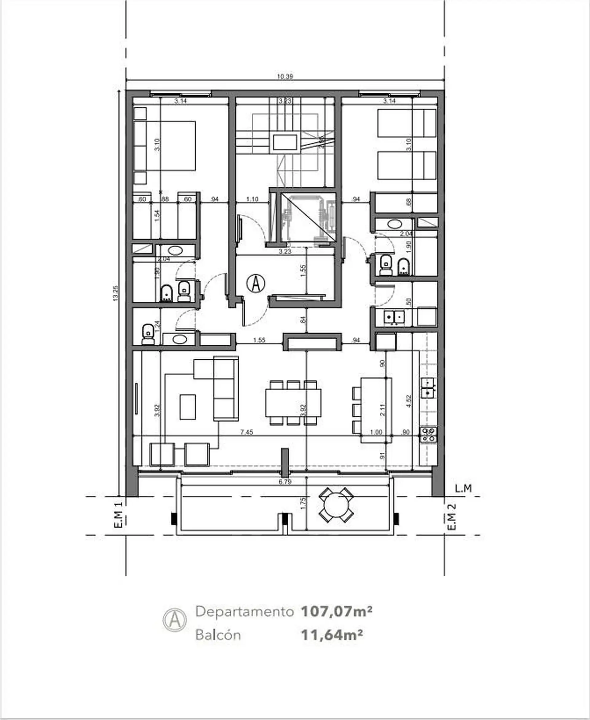 Departamento Bonjo 9 Plaza Mitre